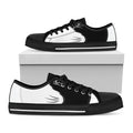 Black And White Cat Yin Yang Print Black Low Top Sneakers