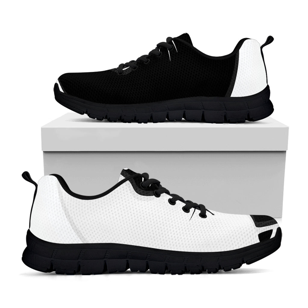 Black And White Cat Yin Yang Print Black Running Shoes