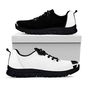 Black And White Cat Yin Yang Print Black Running Shoes