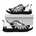 Black And White Celestial Sun Print Black Running Shoes