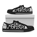 Black And White Celtic Knot Print Black Low Top Sneakers