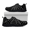 Black And White Cobweb Print Black Running Shoes