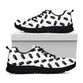 Black And White Coffin Pattern Print Black Running Shoes