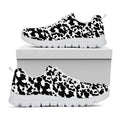 Black And White Cow Pattern Print White Running Shoes