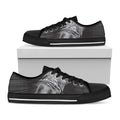 Black And White Crazy Donkey Print Black Low Top Sneakers