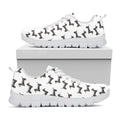 Black And White Dachshund Pattern Print White Running Shoes