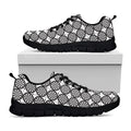 Black And White Dartboard Pattern Print Black Running Shoes
