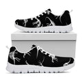 Black And White Dinosaur Fossil Print White Running Shoes