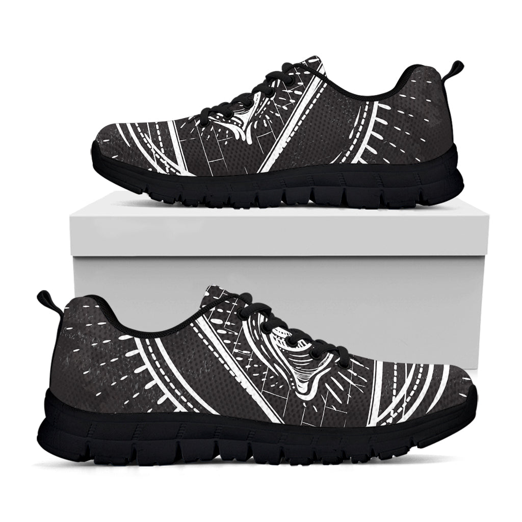 Black And White Eye of Providence Print Black Running Shoes