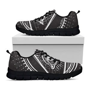 Black And White Eye of Providence Print Black Running Shoes