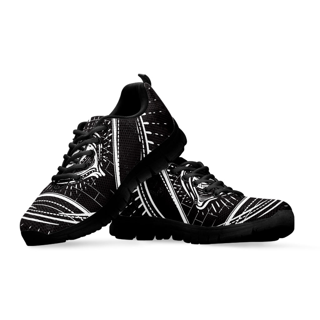 Black And White Eye of Providence Print Black Running Shoes
