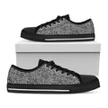 Black And White Geometric African Print Black Low Top Sneakers