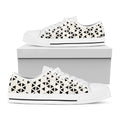 Black And White Geometric Pattern Print White Low Top Sneakers
