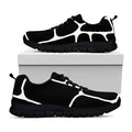 Black And White Giraffe Pattern Print Black Running Shoes