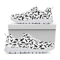 Black And White Guns Pattern Print White Running Shoes