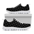 Black And White Heartbeat Pattern Print White Running Shoes