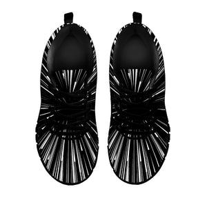 Black And White Hyperspace Print Black Running Shoes