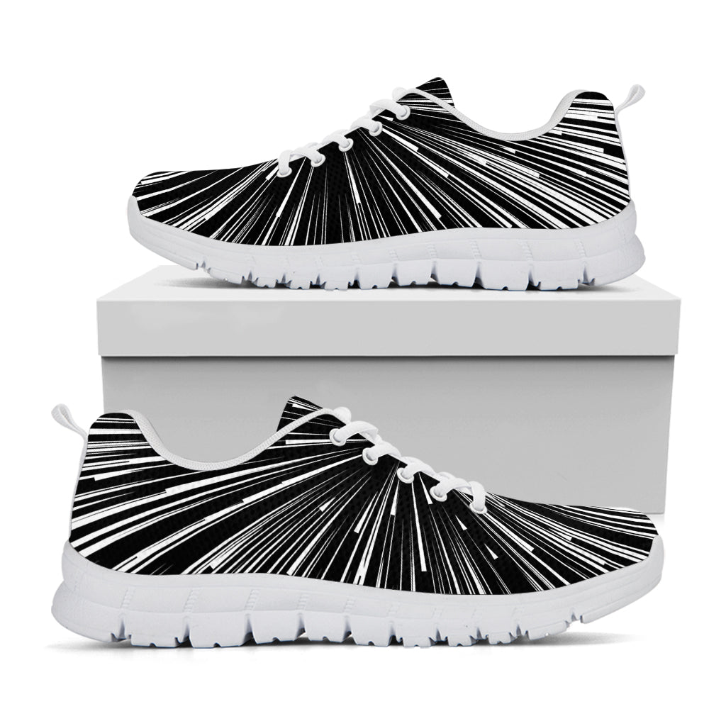 Black And White Hyperspace Print White Running Shoes