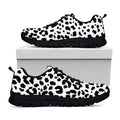 Black And White Jaguar Pattern Print Black Running Shoes