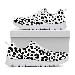 Black And White Jaguar Pattern Print White Running Shoes