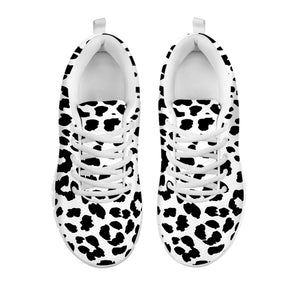 Black And White Jaguar Pattern Print White Running Shoes