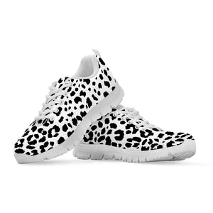 Black And White Jaguar Pattern Print White Running Shoes
