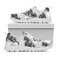 Black And White Jellyfish Pattern Print White Running Shoes