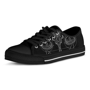Black And White Libra Sign Print Black Low Top Sneakers