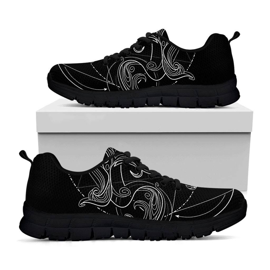 Black And White Libra Sign Print Black Running Shoes
