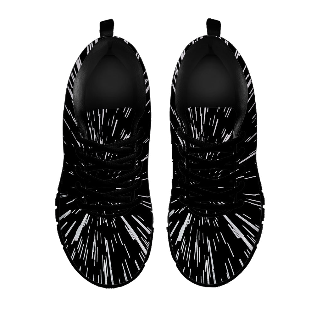 Black And White Lightspeed Print Black Running Shoes