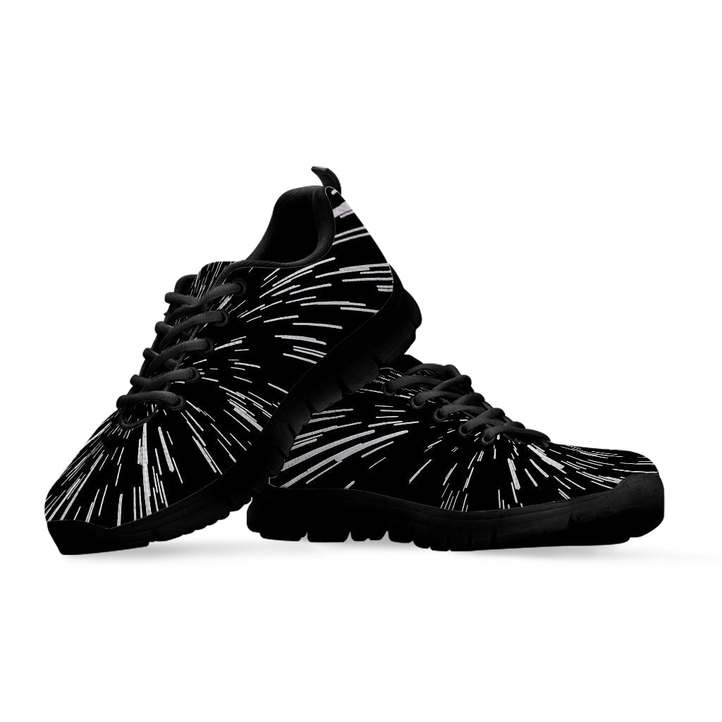 Black And White Lightspeed Print Black Running Shoes