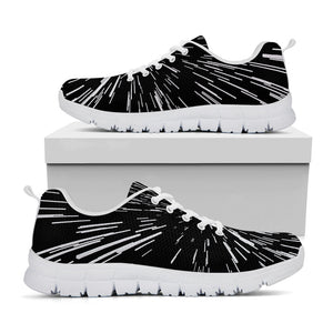 Black And White Lightspeed Print White Running Shoes