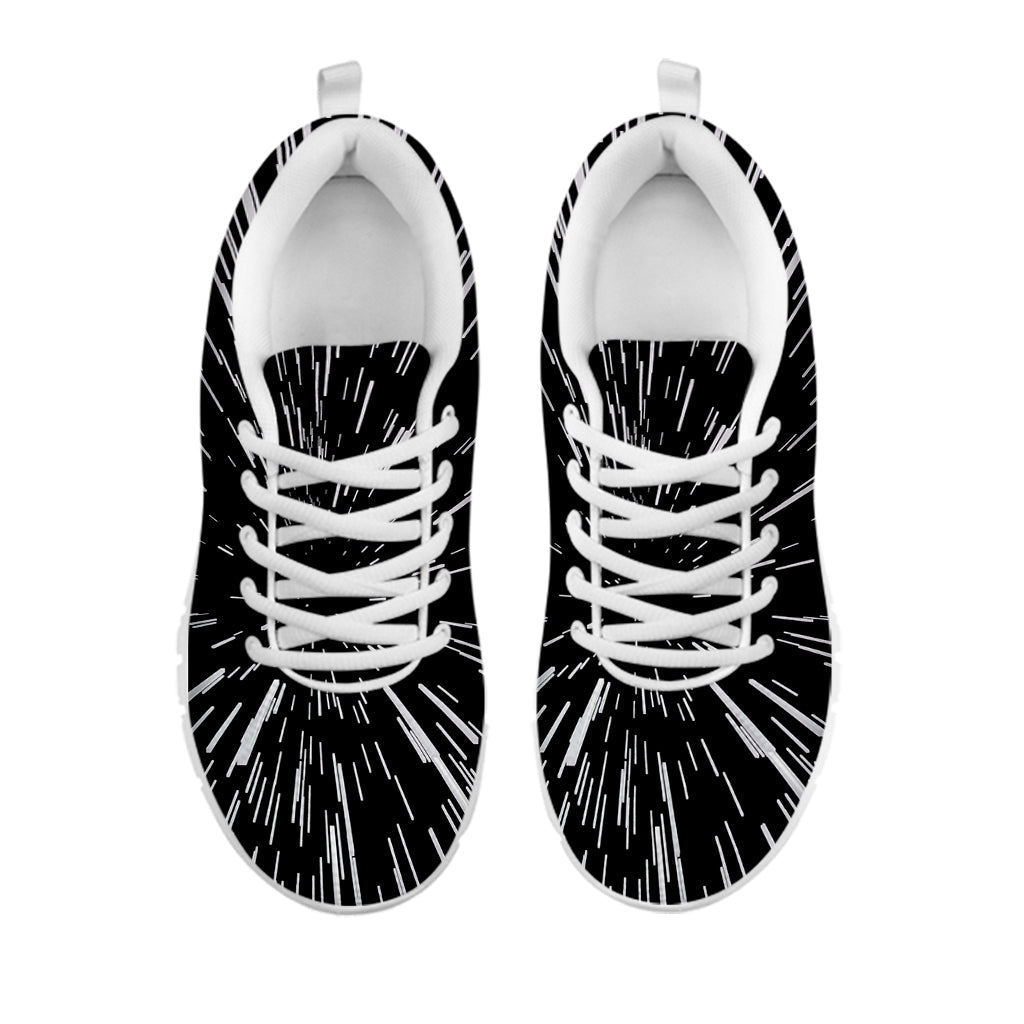 Black And White Lightspeed Print White Running Shoes