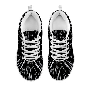 Black And White Lightspeed Print White Running Shoes
