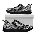 Black And White Mandala Print Black Running Shoes