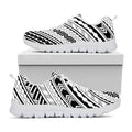 Black And White Maori Polynesian Print White Running Shoes
