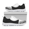 Black And White Moonlight Print White Running Shoes