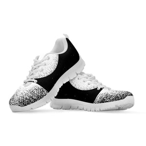 Black And White Moonlight Print White Running Shoes