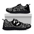 Black And White Om Print Black Running Shoes