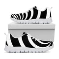 Black And White Optical Illusion Print White Running Shoes