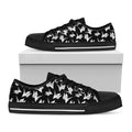 Black And White Origami Pattern Print Black Low Top Sneakers