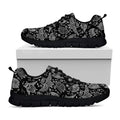 Black And White Owl Pattern Print Black Running Shoes
