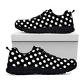 Black And White Polka Dot Pattern Print Black Running Shoes