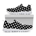 Black And White Polka Dot Pattern Print White Running Shoes