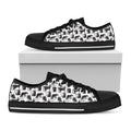 Black And White Rat Pattern Print Black Low Top Sneakers