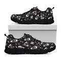 Black And White Rocket Pattern Print Black Running Shoes