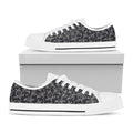 Black And White Sea Turtle Pattern Print White Low Top Sneakers