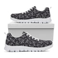 Black And White Sea Turtle Pattern Print White Running Shoes