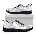 Black And White Seahorse Print Black Running Shoes