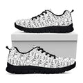 Black And White Snowman Pattern Print Black Running Shoes